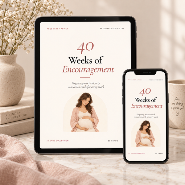 40 Weeks of Encouragement -  55 Pregnancy Motivation & Connection Cards
